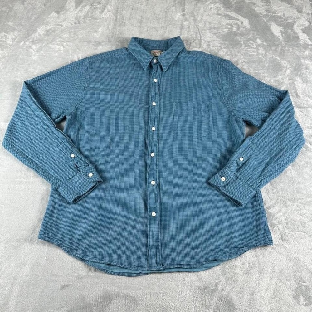 Faherty Button Up Gingham Shirt Mens Extra Large Blue Preppy Coastal Casual‎